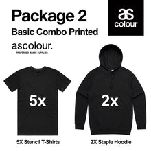Load image into Gallery viewer, AS Colours T-Shirt & Hoodie Combo Printed Package 2