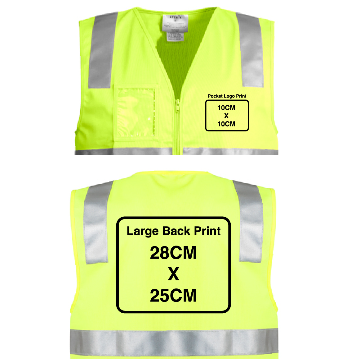 Unisex Hi Vis Full Zip Vest SYZMIK (Yellow) Printed