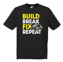 Load image into Gallery viewer, Build, Break, Fix, Repeat T-Shirt - Funny RC T-Shirts