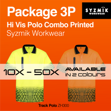 Load image into Gallery viewer, Hi Vis Polo Syzmik ZH300 Printed Package 3P