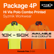 Load image into Gallery viewer, Hi Vis Polo Syzmik ZH320 Printed Package 4P