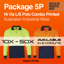 Load image into Gallery viewer, Hi Vis Long Sleeve Polo AIW SW05CD Printed Package 5P