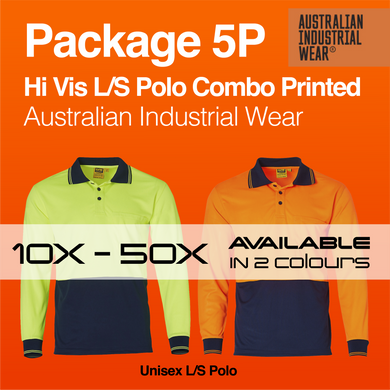 Hi Vis Long Sleeve Polo AIW SW05CD Printed Package 5P