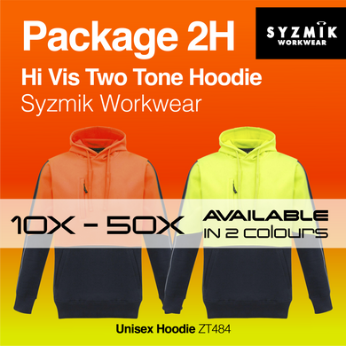 Hi Vis Unisex Two Tone Hoodie Syzmik Printed Package 2H