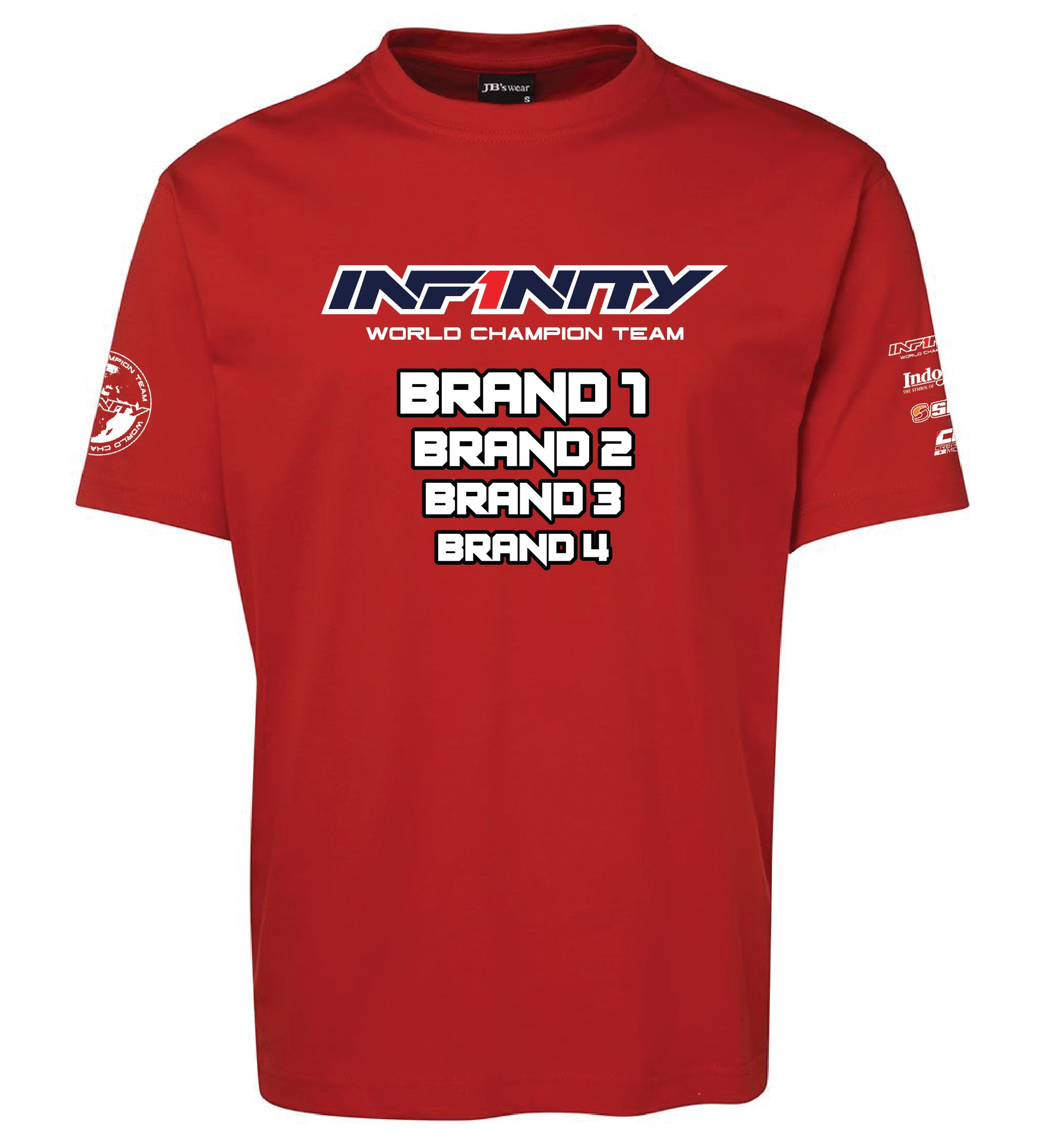 Team Infinity Australia T shirt Custom RC Apparel Red Sponsor Edition