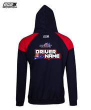 Load image into Gallery viewer, Infinity Sponsor/Driver Name Performance Navy/Red Hoodie - Contrast