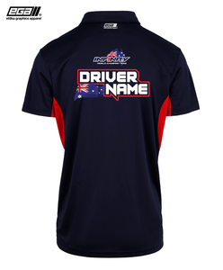 Infinity Sponsor/Driver Name Performance Navy/Red Polo - Cool Dry Fabric