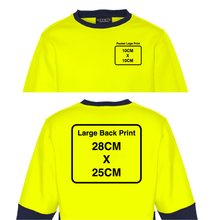 Load image into Gallery viewer, Unisex Hi Vis Crew Sweatshirt SYZMIK (Yellow/Navy) Printed