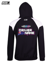 Load image into Gallery viewer, Mugen Seiki Sponsor/Driver Name Performance Black/White Hoodie - Contrast