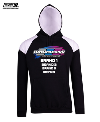 Mugen Seiki Sponsor/Driver Name Performance Black/White Hoodie - Contrast