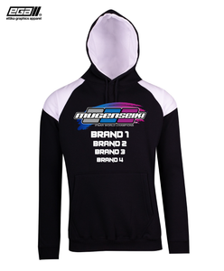 Mugen Seiki Sponsor/Driver Name Performance Black/White Hoodie - Contrast