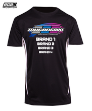 Load image into Gallery viewer, Mugen Seiki Sponsor/Driver Name Performance Black/White T-Shirt - Cool Dry Fabric