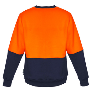 Unisex Hi Vis Crew Sweatshirt SYZMIK (Orange/Navy) Printed