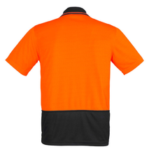 Load image into Gallery viewer, Unisex Hi Vis Basic Spliced Polo SYZMIK (Orange/Black) Printed