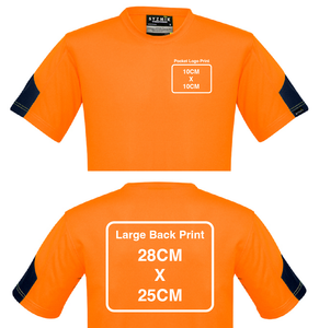 Mens Hi Vis Squad T-Shirt SYZMIK (Orange) Printed