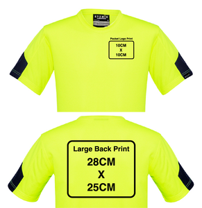 Mens Hi Vis Squad T-Shirt SYZMIK (Yellow) Printed