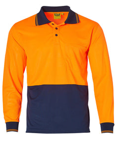 Hi Vis Long Sleeve Polo AIW SW05CD Printed Package 5P