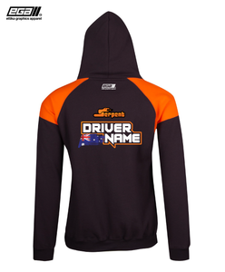 Serpent Sponsor/Driver Name Performance Charcoal/Orange Hoodie - Contrast