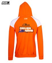 Load image into Gallery viewer, Serpent Sponsor/Driver Name Performance Orange/White Hoodie - Contrast