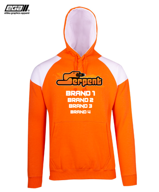 Serpent Sponsor/Driver Name Performance Orange/White Hoodie - Contrast