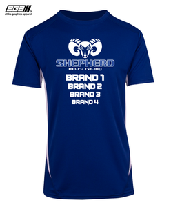 Shepherd Sponsor/Driver Name Performance Royal/White T-Shirt - Cool Dry Fabric