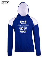 Load image into Gallery viewer, Shepherd Sponsor/Driver Name Performance Royal/White Hoodie - Contrast