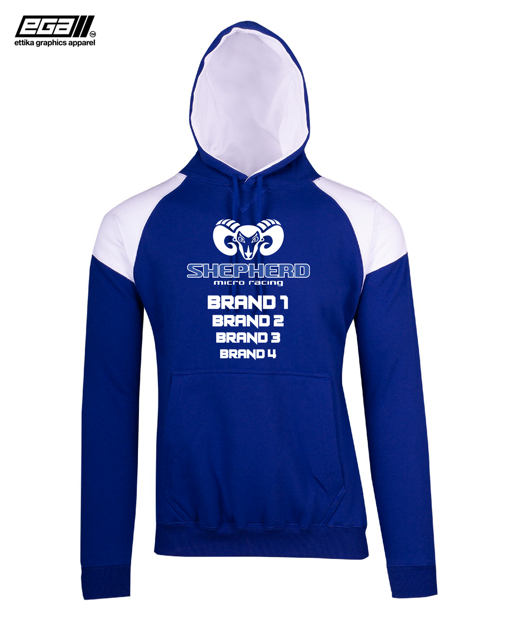 Shepherd Sponsor/Driver Name Performance Royal/White Hoodie - Contrast