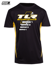 Load image into Gallery viewer, Team Losi Racing Sponsor/Driver Name Performance Black/Yellow T-Shirt - Cool Dry Fabric