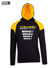 Load image into Gallery viewer, Yokomo Racing Factory Sponsor/Driver Name Performance Black/Yellow Hoodie - Contrast