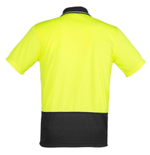 Load image into Gallery viewer, Unisex Hi Vis Basic Spliced Polo SYZMIK (Yellow/Black) Printed