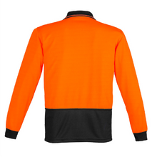 Load image into Gallery viewer, Unisex Hi Vis Basic Polo - Long Sleeve SYZMIK (Orange/Black) Printed