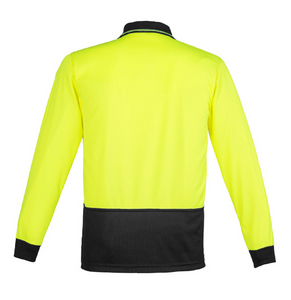 Unisex Hi Vis Basic Polo - Long Sleeve SYZMIK (Yellow/Black) Printed