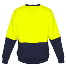 Load image into Gallery viewer, Unisex Hi Vis Crew Sweatshirt SYZMIK (Yellow/Navy) Printed