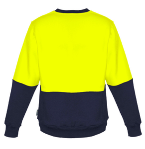 Unisex Hi Vis Crew Sweatshirt SYZMIK (Yellow/Navy) Printed