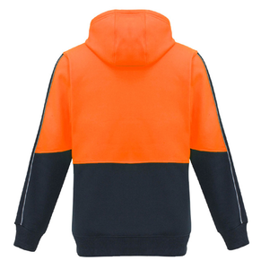 Unisex Hi Vis Pullover Hoodie SYZMIK (Orange/Navy) Printed