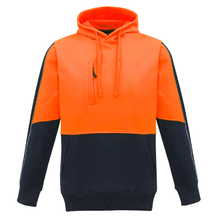 Load image into Gallery viewer, Unisex Hi Vis Pullover Hoodie SYZMIK (Orange/Navy) Printed