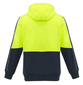 Unisex Hi Vis Pullover Hoodie SYZMIK (Yellow/Navy) Printed