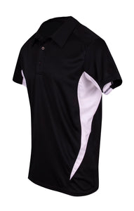 Mugen Seiki Sponsor/Driver Name Performance Black/White Polo - Cool Dry Fabric