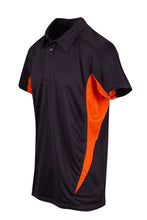 Load image into Gallery viewer, Serpent Sponsor/Driver Name Performance Charcoal/Orange Polo - Cool Dry Fabric