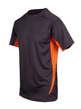 Load image into Gallery viewer, Serpent Sponsor/Driver Name Performance Charcoal/Orange T-Shirt - Cool Dry Fabric