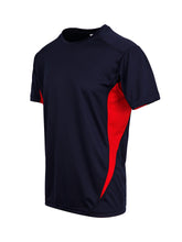 Load image into Gallery viewer, Infinity Sponsor/Driver Name Performance Navy/Red T-Shirt - Cool Dry Fabric